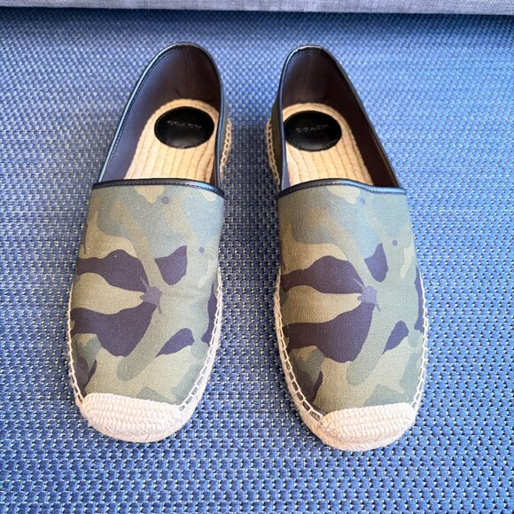 Coach Camouflage Camo Espadrilles Slip-On Flat Jute Sole Men's 10.5 - NWOT - Picture 2 of 9